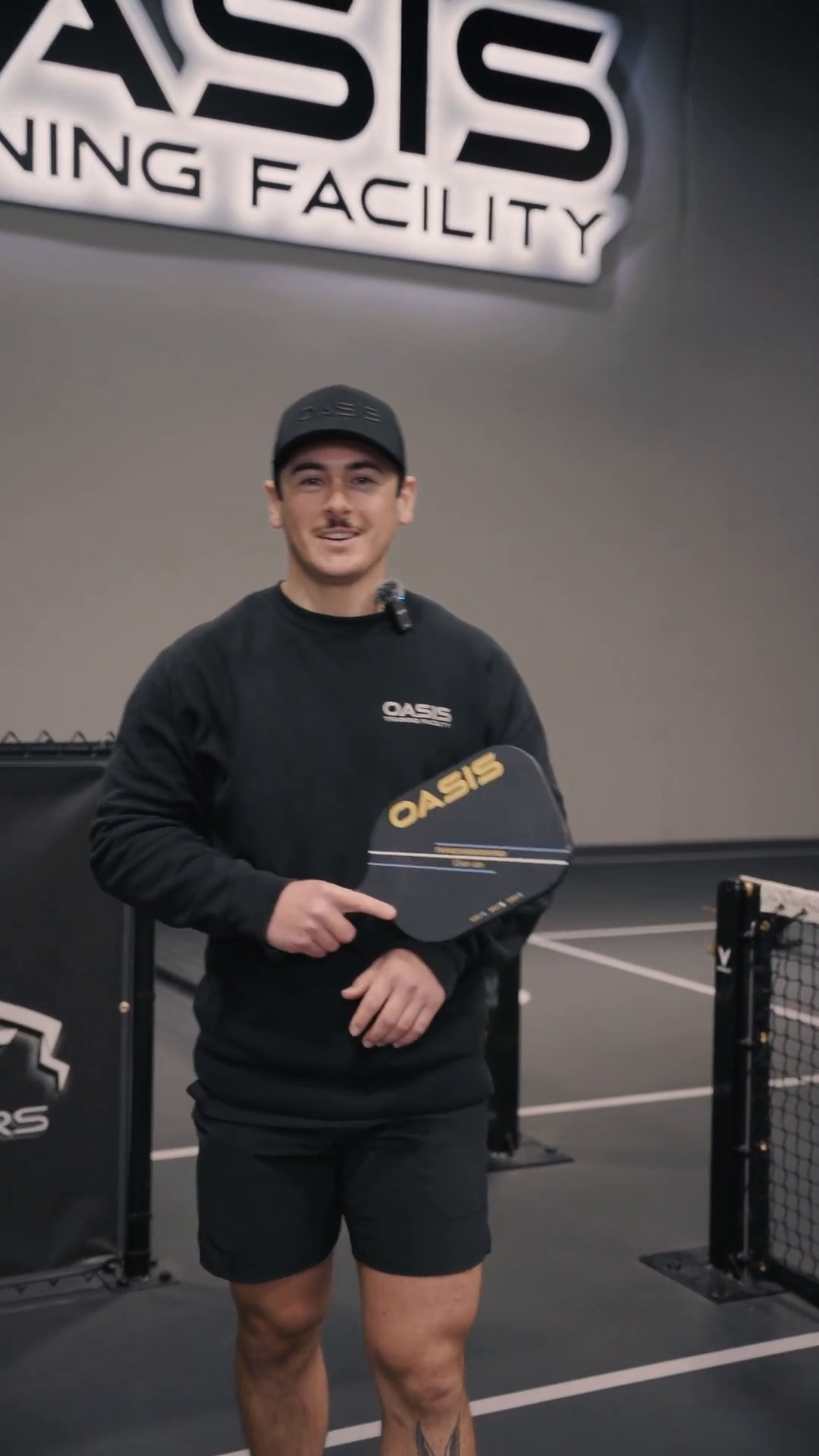 Presenter introducing Oasis in the facility video